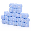12 mm Funny Bpa Loose Baby Teether Food Grade Pacifier Clip Manufacturer English Alphabet Printed Silicone Letter Beads